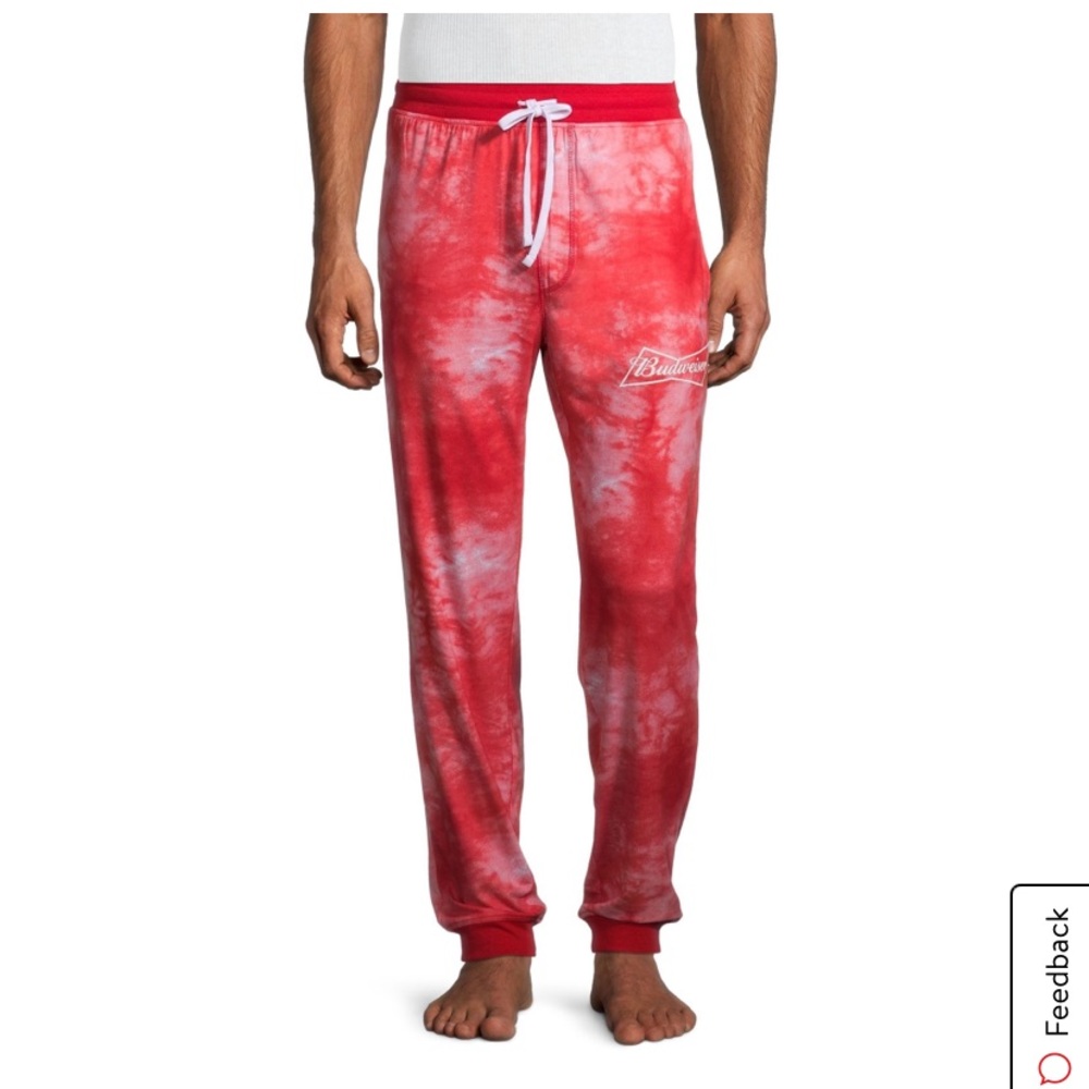 Budweiser lounge pants red tie dye men’s size xl